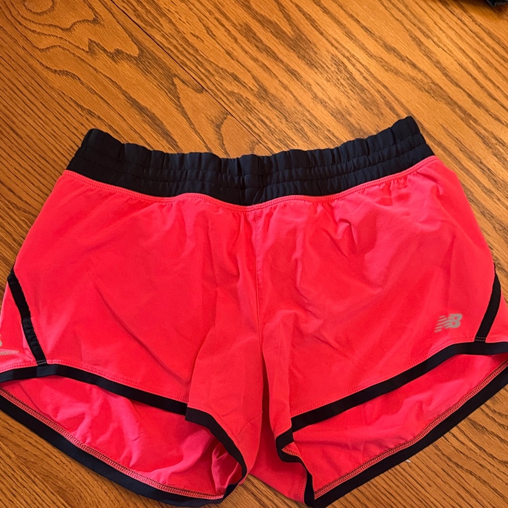 New Balance Women's Hot Pink Athletic Shorts with Black Trim